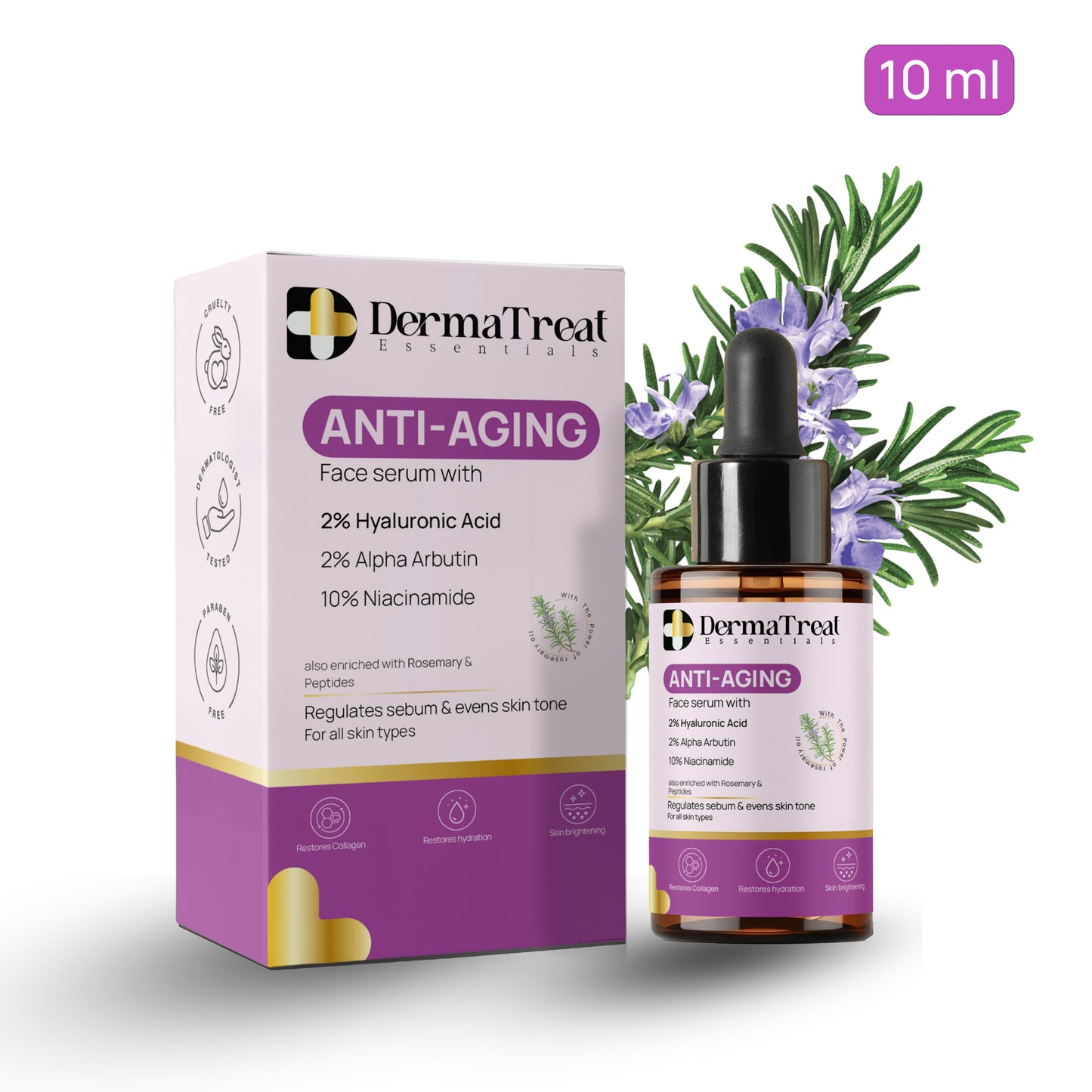 Anti Aging Skincare Combo – Full Size Serum 30ml + Travel Mini 10ml Free | Wrinkle Care | Skin Tightening | Collagen Boost & Hydration | Reduces Signs of Aging (Set of 2)